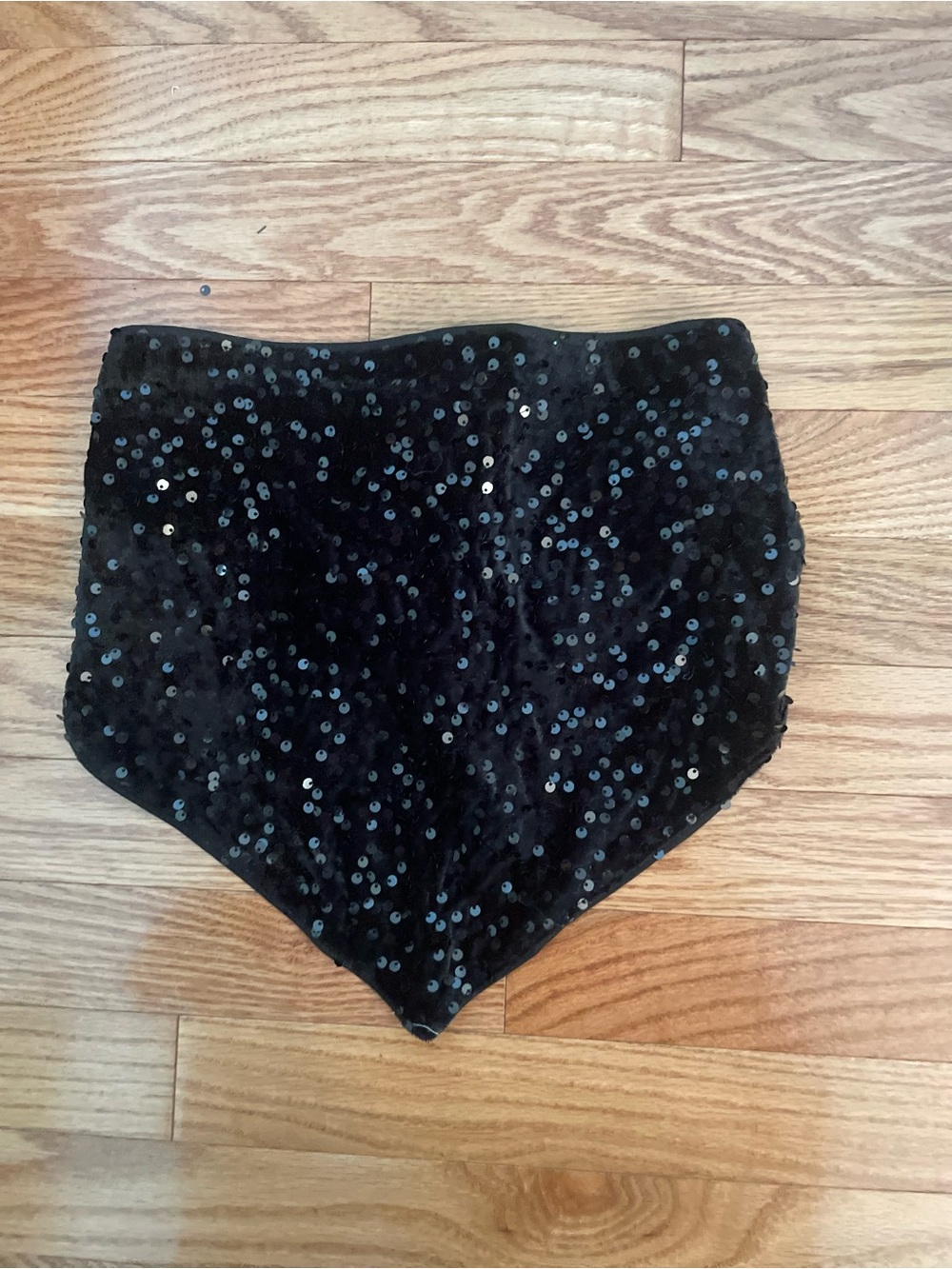 SHEIN Black Sequin Bandana Crop Top